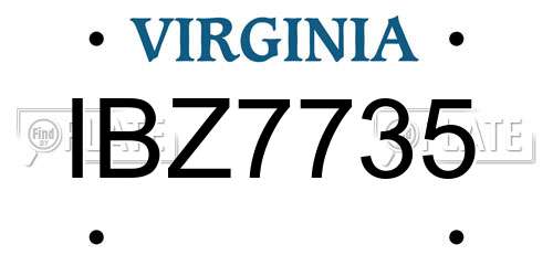 IBZ7735 Virginia License Plate