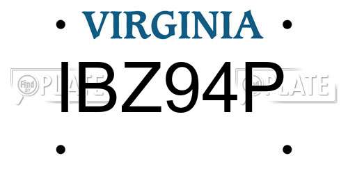 IBZ94P Virginia License Plate