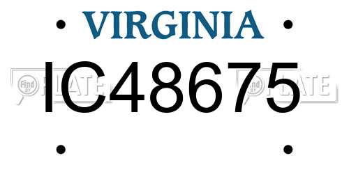 IC48675 Virginia License Plate