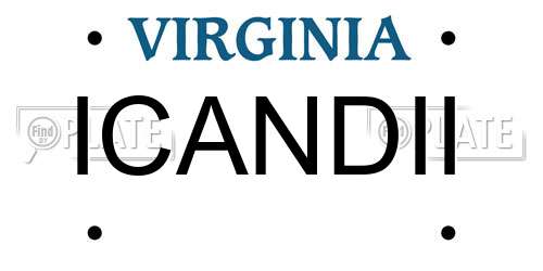 ICANDII Virginia License Plate