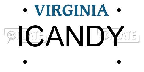 ICANDY Virginia License Plate