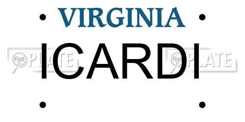 ICARDI Virginia License Plate