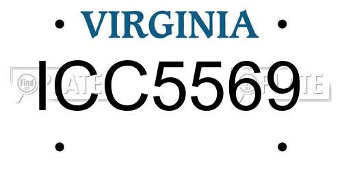 ICC5569 Virginia License Plate