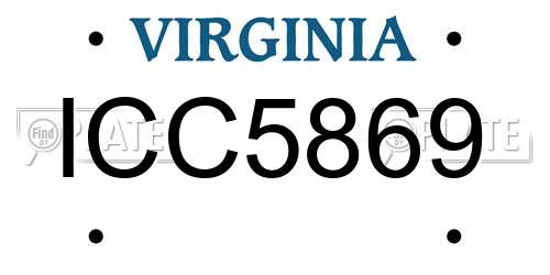 ICC5869 Virginia License Plate