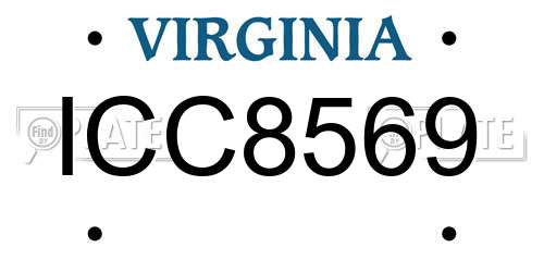 ICC8569 Virginia License Plate