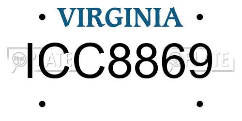 ICC8869 Virginia License Plate