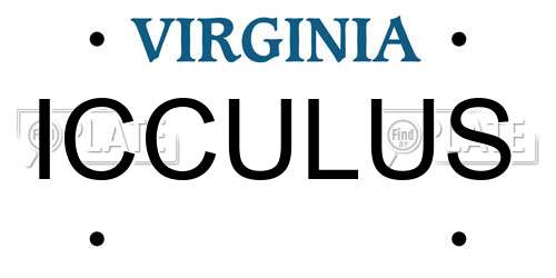 ICCULUS Virginia License Plate