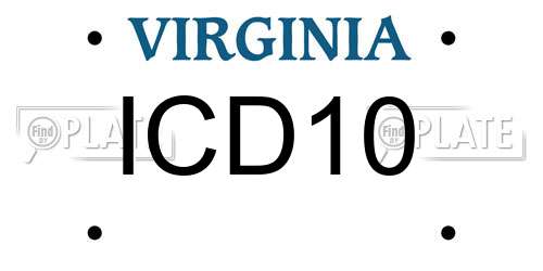 ICD10 Virginia License Plate