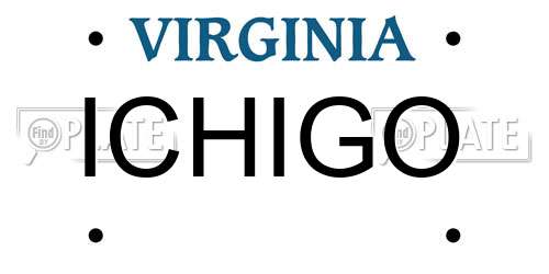 ICHIGO Virginia License Plate