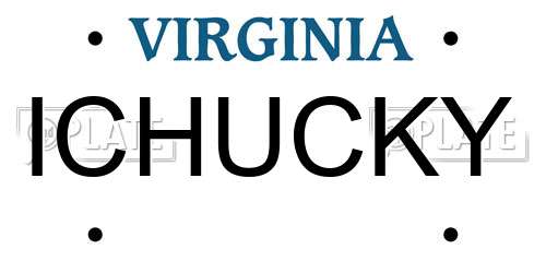 ICHUCKY Virginia License Plate