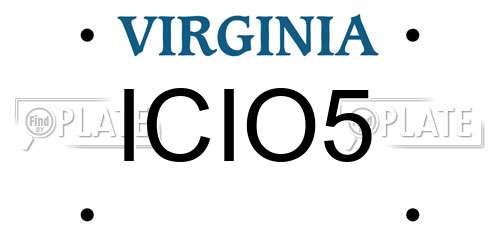 ICIO5 Virginia License Plate