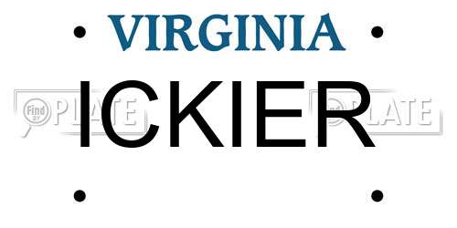 ICKIER Virginia License Plate