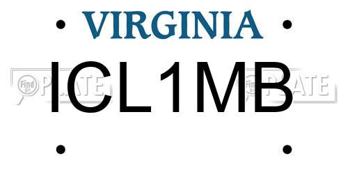 ICL1MB Virginia License Plate