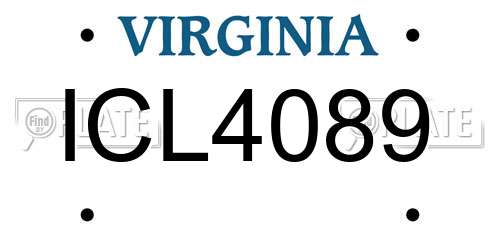 ICL4089 Virginia License Plate