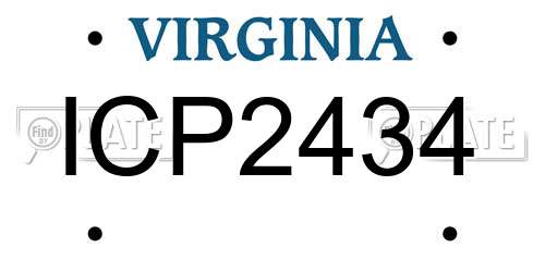 ICP2434 Virginia License Plate