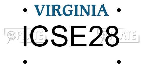 ICSE28 Virginia License Plate