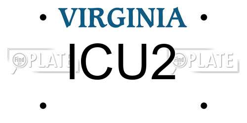 ICU2 Virginia License Plate