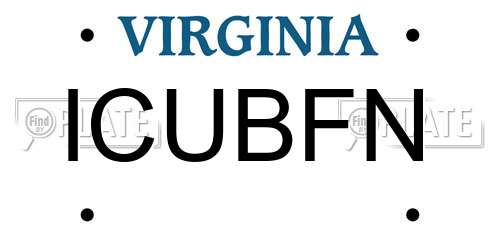 ICUBFN Virginia License Plate