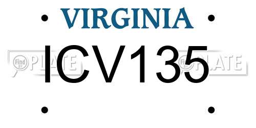 ICV135 Virginia License Plate