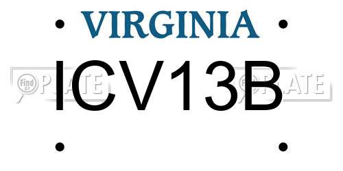ICV13B Virginia License Plate