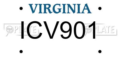 ICV901 Virginia License Plate