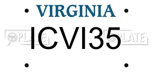 ICVI35 Virginia License Plate