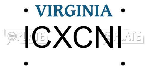 ICXCNI Virginia License Plate
