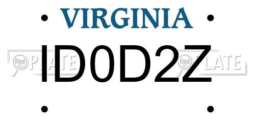 ID0D2Z Virginia License Plate