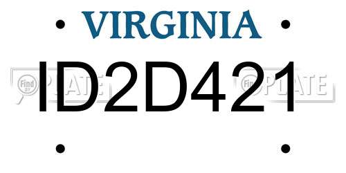 ID2D421 Virginia License Plate