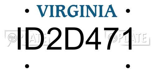 ID2D471 Virginia License Plate