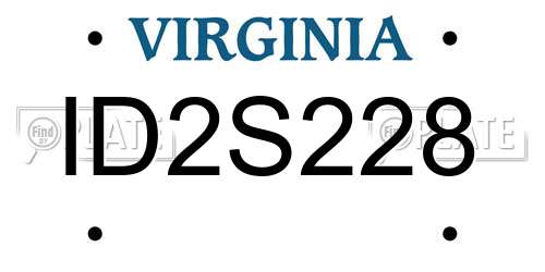 ID2S228 Virginia License Plate