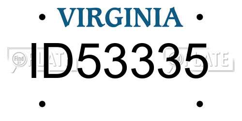 ID53335 Virginia License Plate
