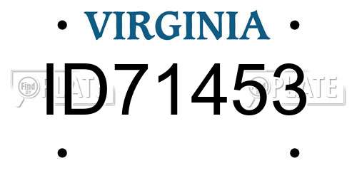 ID71453 Virginia License Plate