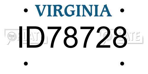 ID78728 Virginia License Plate