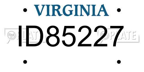 ID85227 Virginia License Plate