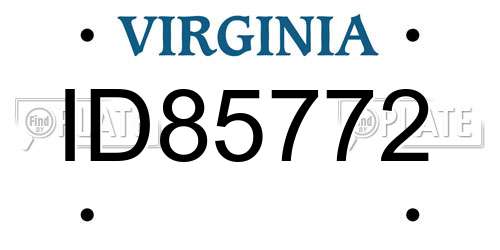 ID85772 Virginia License Plate