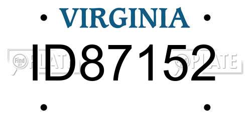ID87152 Virginia License Plate