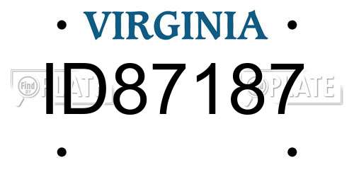 ID87187 Virginia License Plate