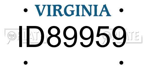 ID89959 Virginia License Plate