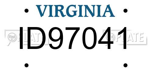ID97041 Virginia License Plate