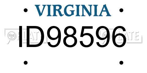 ID98596 Virginia License Plate