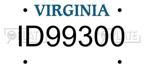 ID99300 Virginia License Plate