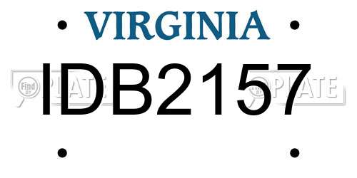 IDB2157 Virginia License Plate