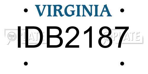 IDB2187 Virginia License Plate