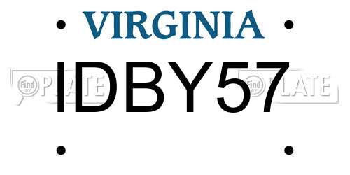 IDBY57 Virginia License Plate