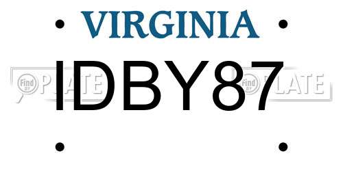 IDBY87 Virginia License Plate