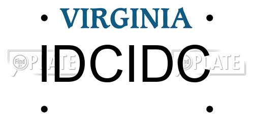 IDCIDC Virginia License Plate