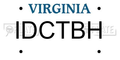 IDCTBH Virginia License Plate