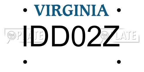 IDD02Z Virginia License Plate
