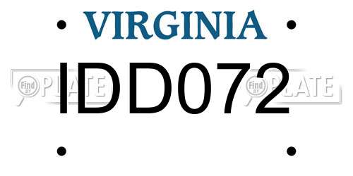 IDD072 Virginia License Plate